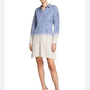 Derek Lam 10 Crosby Stripe Dip Dye Shirt Dress